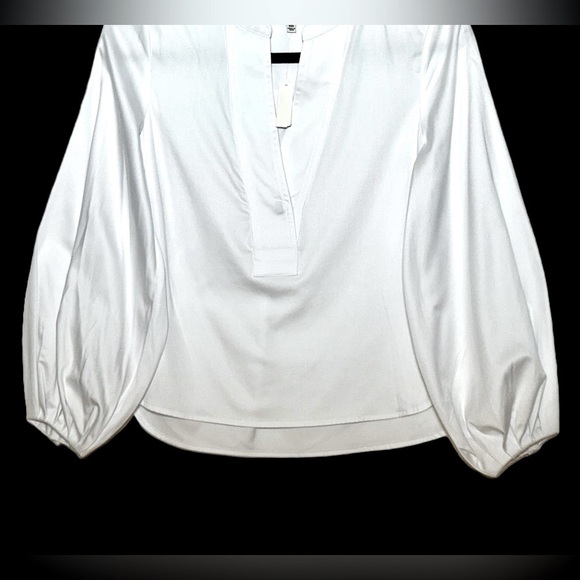 NWT Madewell V-Neck Long-Sleeve Cotton Top in White, Sizes XXS, XS, and M - Picture 9 of 13